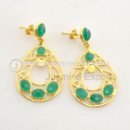 Green Onyx Gemstone Gold Plated Sterling Silver Jewelry for Wholesale